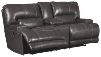 Signature Design by Ashley® McCaskill Gray Power Reclining Loveseat with Console 1