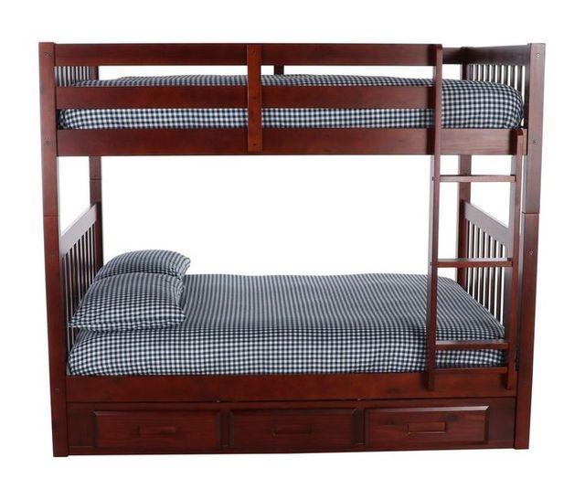 Donco Trading Company Mission Full Over Full  Bunk Bed With Drawer-2