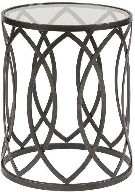 Olliix by Madison Park Black Arlo Metal Eyelet Accent Table