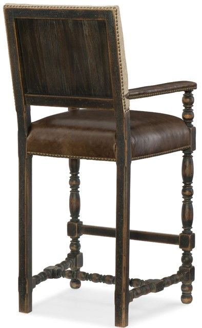 Hooker® Furniture Hill Country Comfort Anthracite Black/Beige Dining Barstool 1