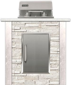 Coyote Outdoor Living 3 ft Stacked Stone Modern White Electric Island