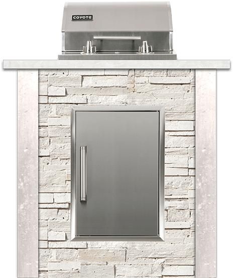 Coyote Outdoor Living 3 ft Stacked Stone Gray Electric Island 4