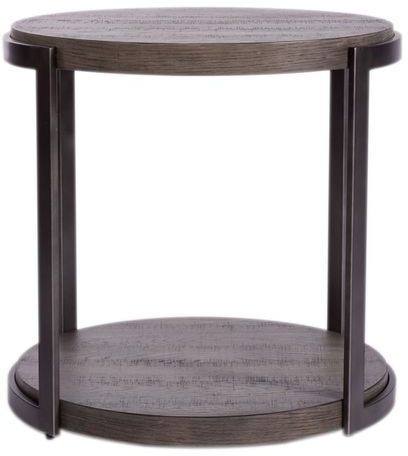 Liberty Furniture Modern View Gauntlet Gray Round End Table-2