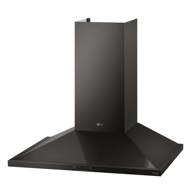 LG 30" Black Stainless Steel Wall Mount Chimney Hood-HCED3015D-2