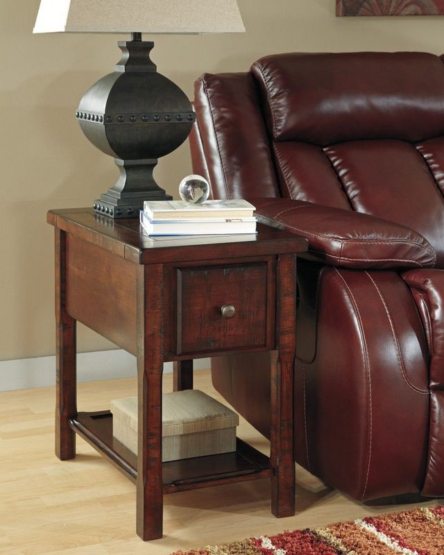 Signature Design by Ashley® Hindell Warm Brown  Park Chair Side End Table 1