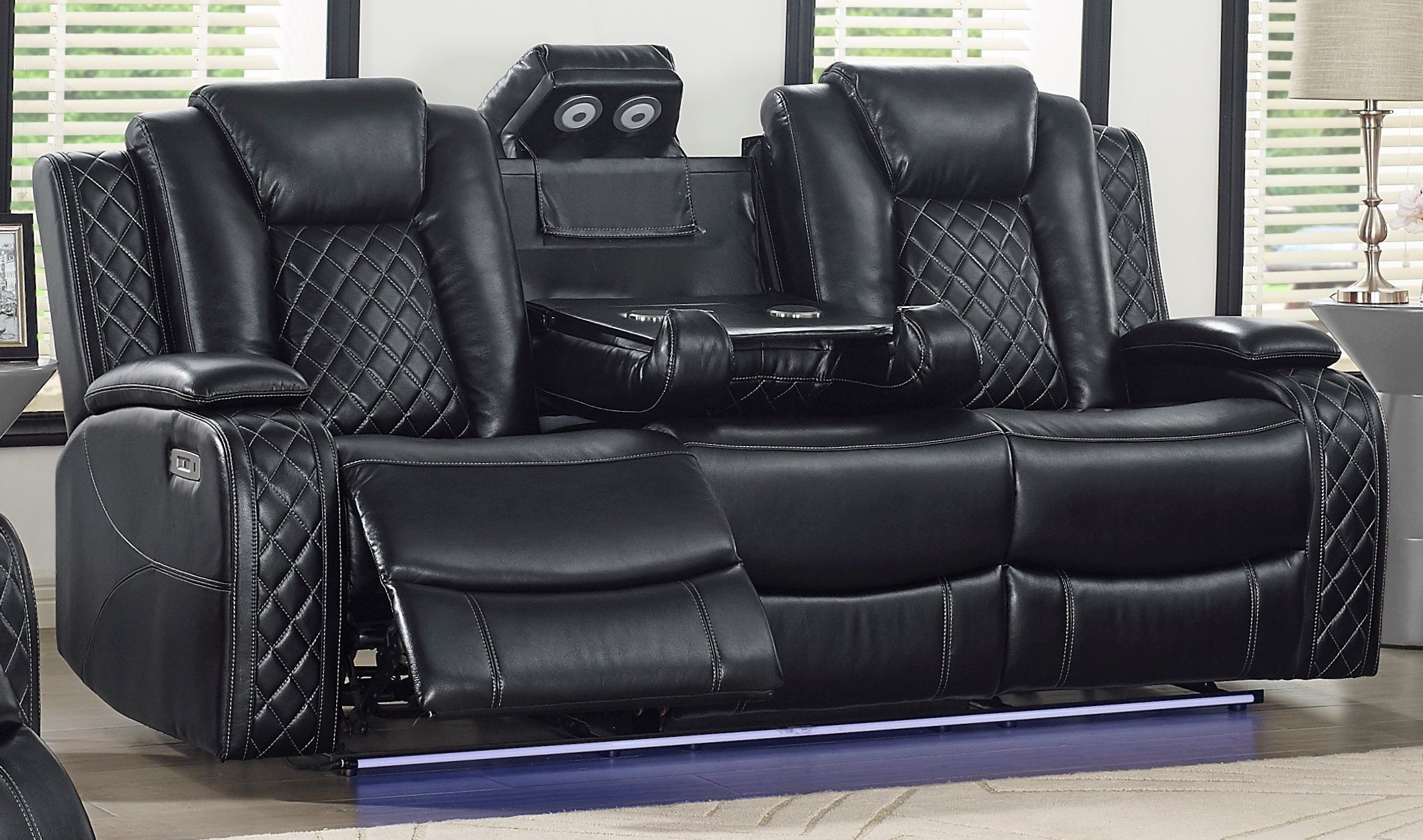 New Classic® Orion Black Reclining Sofa 