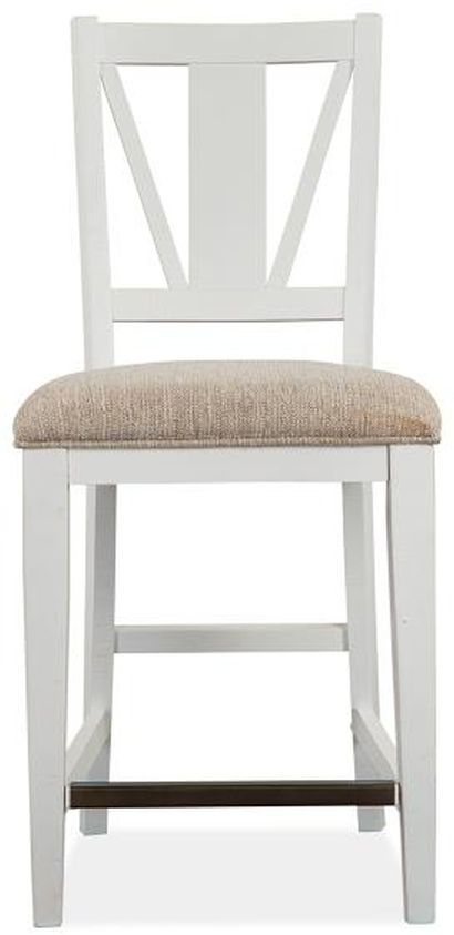 Magnussen Home® Heron Cove Chalk White Counter Chair-1