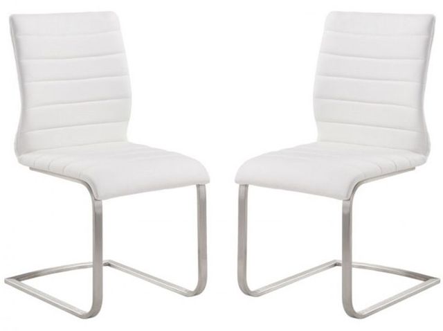 Armen Living Fusion 2-Piece White Side Chairs