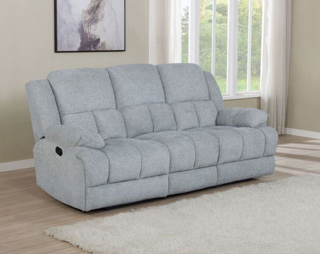 Coaster® Waterbury Grey Upholstered Motion Sofa 5