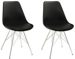 Coaster® Broderick 2-Piece Black/Chrome Side Dining Chairs
