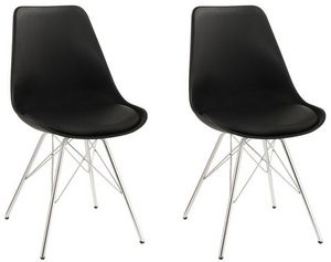 Coaster® Broderick 2-Piece Black/Chrome Side Dining Chairs
