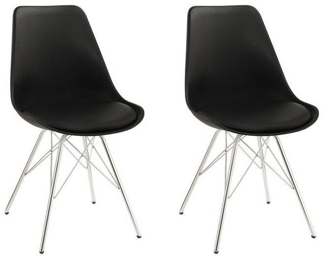 Coaster® Broderick 2-Piece Black/Chrome Side Dining Chairs-0
