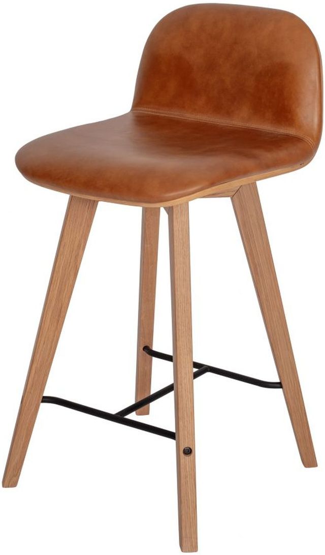Moe's Home Collections Napoli Leather Tan Counter Height Stool 3