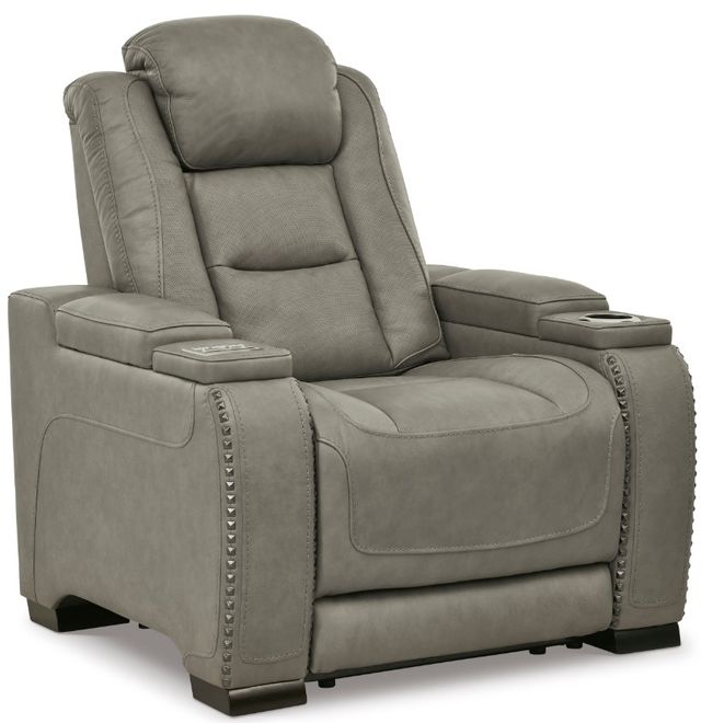 Signature Design by Ashley® The Man-Den 3-Piece Gray Power Reclining Living Room Seating Set-3
