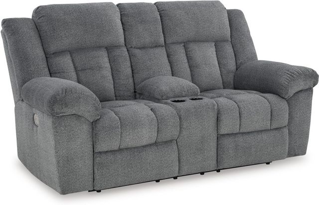 Signature Design by Ashley® Tip-Off Slate Power Reclining Loveseat ...