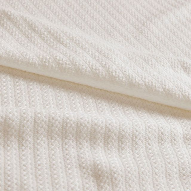 Olliix by Madison Park Liquid Cotton Ivory Full/Queen Blanket | Bob ...