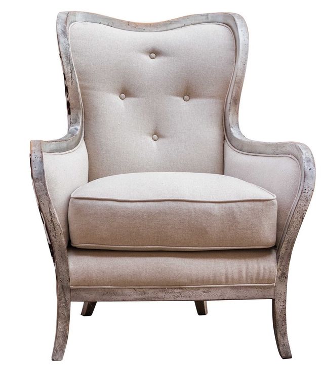 Uttermost® Chalina Millky White Arm Chair 0