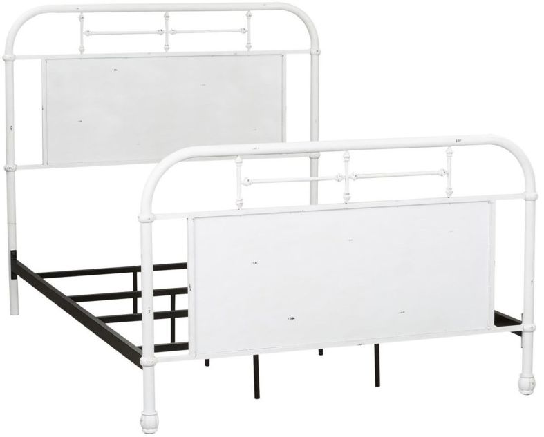Liberty Furniture Vintage Antique White Queen Metal Bed