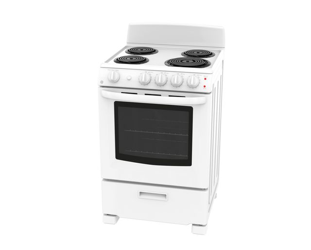 GE® 24" White Freestanding Electric Coil Range with Storage Drawer 2