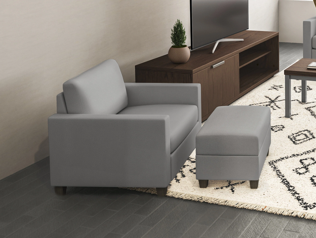 homestyles® Dylan Gray Chair and Ottoman Set-3