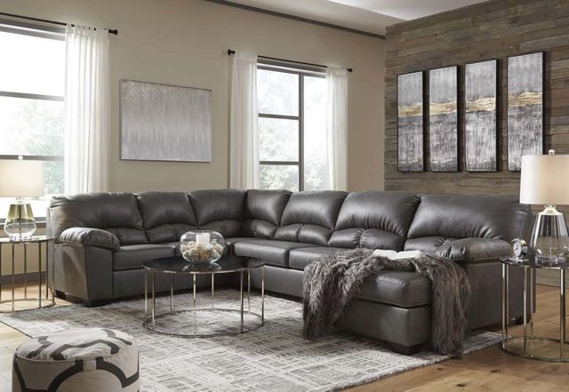 Benchcraft® Aberton 3-Piece Gray Sectional with Chaise 11