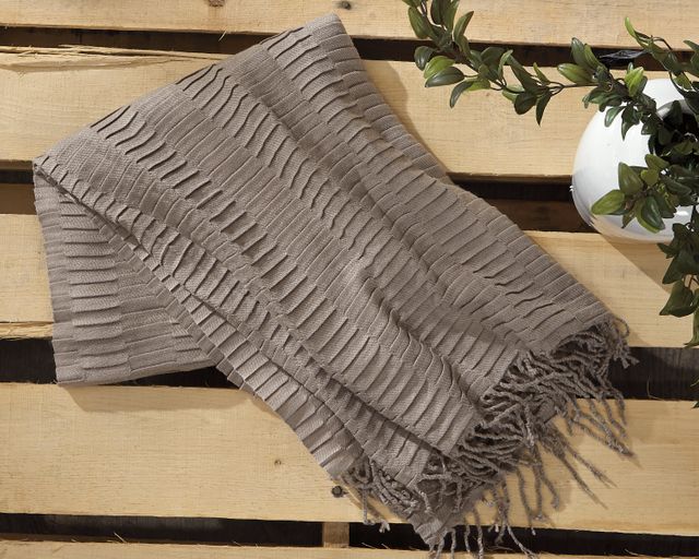 Signature Design by Ashley® Mendez Taupe Set of 3 Throws 1