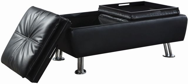 Coaster® Dilleston Black Storage Ottoman-1