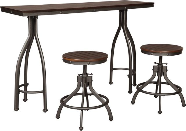 Signature Design by Ashley® Odium 3-Piece Rustic Brown Counter Height Dining Table Set-0