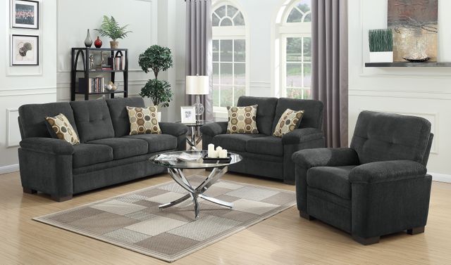Coaster® Fairbairn 3 Piece Charcoal Sofa Set 0