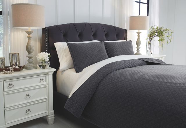 Signature Design by Ashley® Ryter 3 Piece Charcoal King Coverlet Set 2