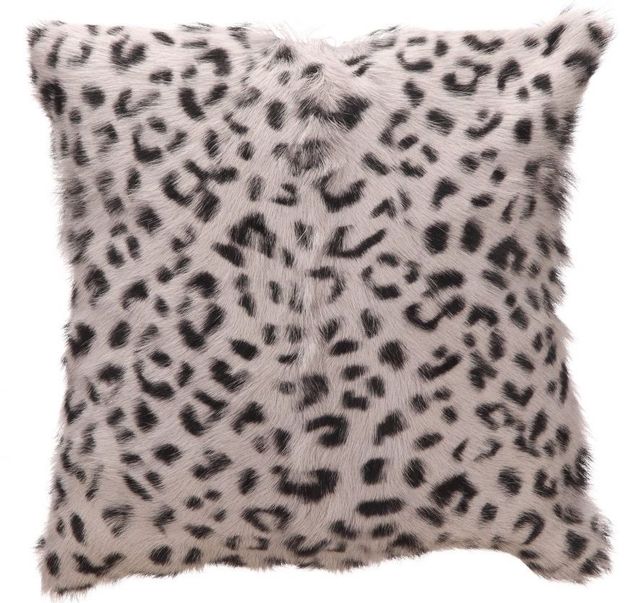 Moe's Home Collections Spotted Goat Grey Leopard Fur Pillow