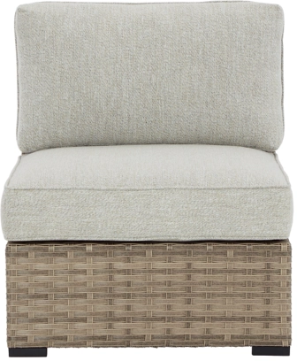 Signature Design by Ashley® Calworth 2-Piece Beige Outdoor Armless Chair Set-1
