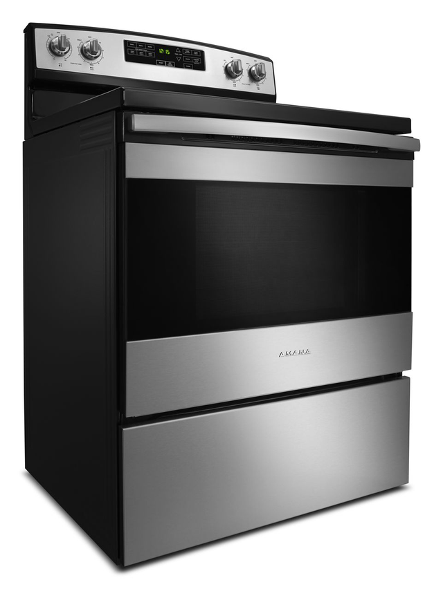 Amana® 30" Black on Stainless Free Standing Electric Range- AER6603SFS 3