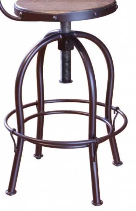 International Furniture Direct Antique Black/Brown Adjustable Bar Stool-1
