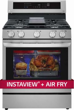 LG 30" PrintProof™ Stainless Steel Free Standing Gas Convection Smart Range with Air Fry-LRGL5825F
