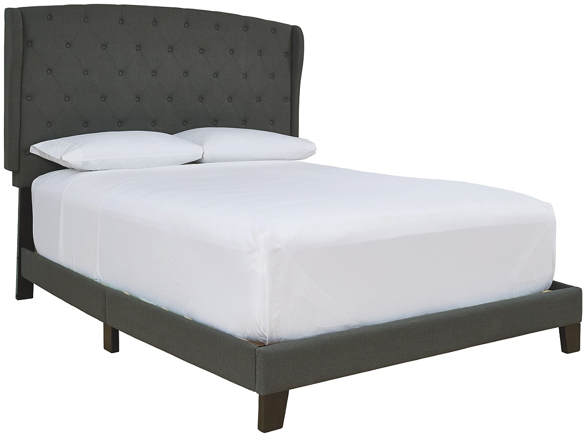 Signature Design by Ashley® Vintasso Charcoal King Upholstered Panel Bed