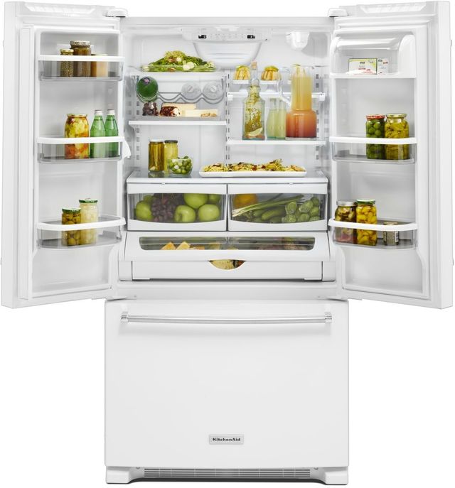 KitchenAid® 25.19 Cu. Ft. White French Door Refrigerator-2