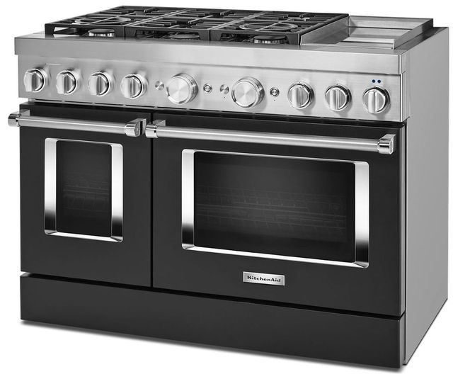 KitchenAid® 48" Imperial Black Commercial-Style Free Standing Dual Fuel Range with Griddle 3