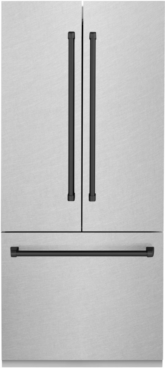 ZLINE Autograph Edition 19.6 Cu. Ft. DuraSnow® Stainless Steel Built In French Door Refrigerator 