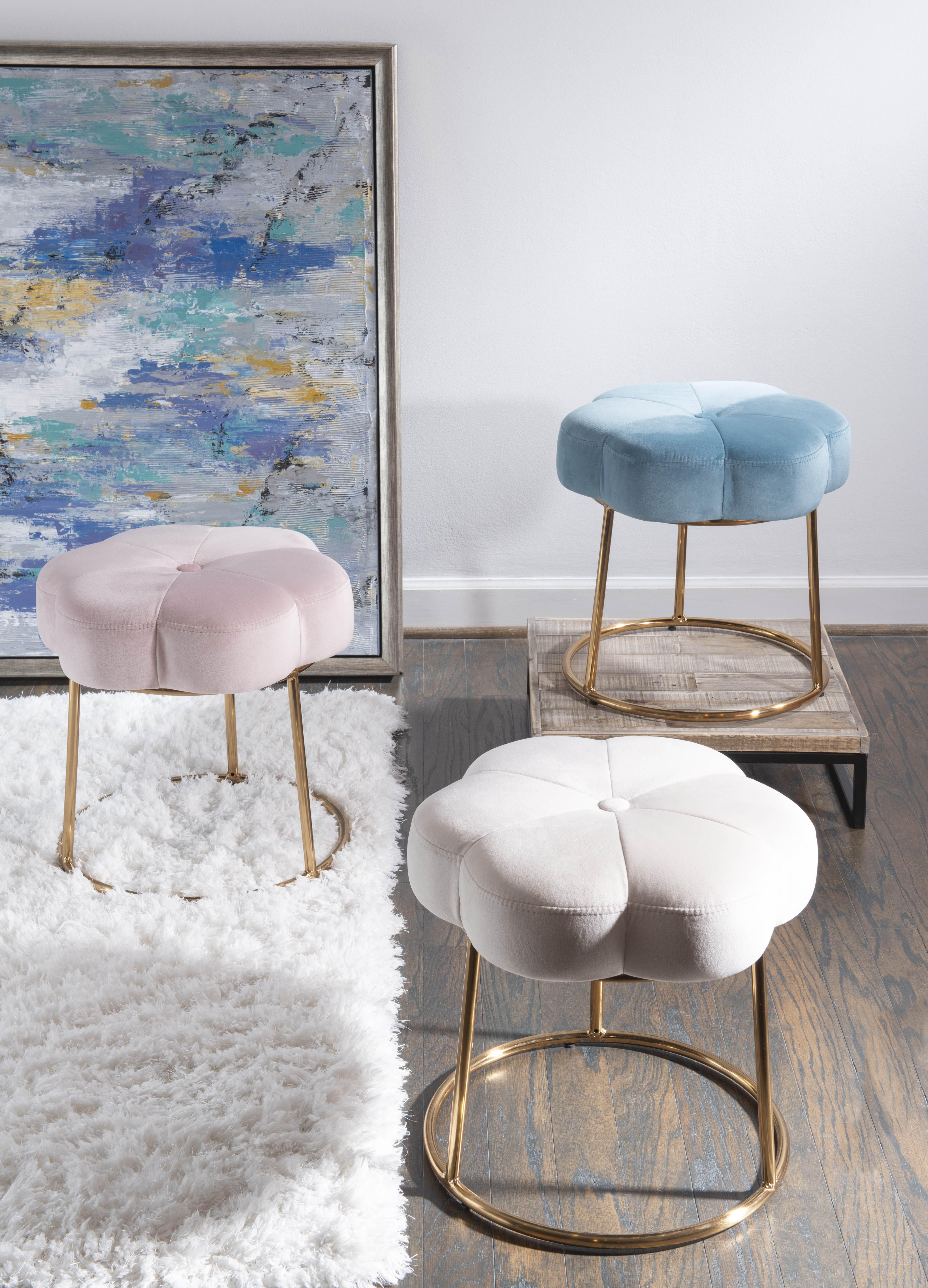 Navy vanity stool hot sale