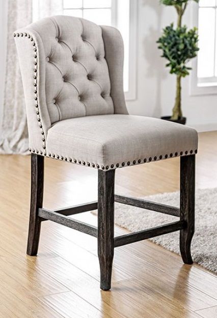 Furniture of America® Sania III 2-Piece Counter Height Wingback Chair Set