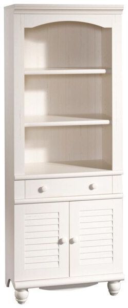 Sauder® Harbor View Antiqued White Library/Bookcase with Doors