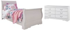 Signature Design by Ashley® Anarasia 2-Piece White Twin Sleigh Bed Set