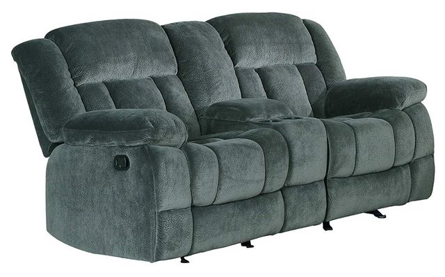 Homelegance® Laurelton Charcoal Double Reclining Glider Loveseat with Center Console