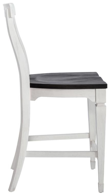 Liberty Furniture Allyson Park Charcoal/Wirebrushed White Counter Height Slat Back Chair-4