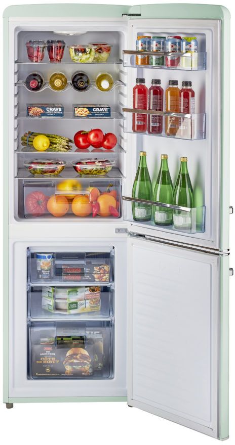 Unique® Appliances Classic Retro 7.0 Cu. Ft. Summer Mint Green Counter Depth Freestanding Bottom Freezer Refrigerator 4