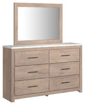 Signature Design by Ashley® Senniberg Light Brown/White Dresser and Mirror Set 0