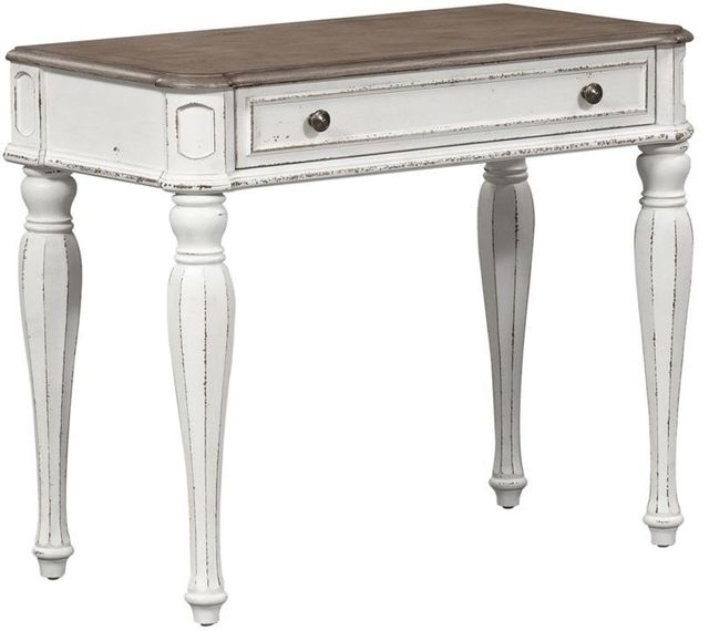 Liberty Furniture Magnolia Manor Antique White/Weathered Bark Accent Vanity Desk 1