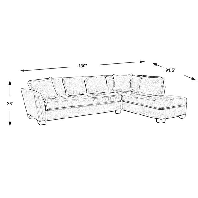 Calvin Heights Steel XL 2 Piece RAF Chaise Sectional-1