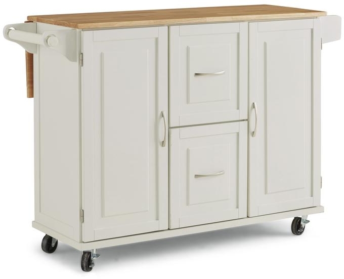 homestyles® Dolly Natural Maple/White Kitchen Cart